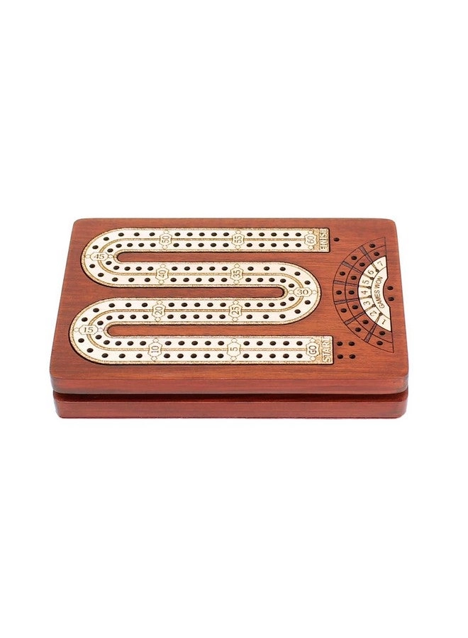2 Track Cribbage Board - Wooden Travel Pocket Size