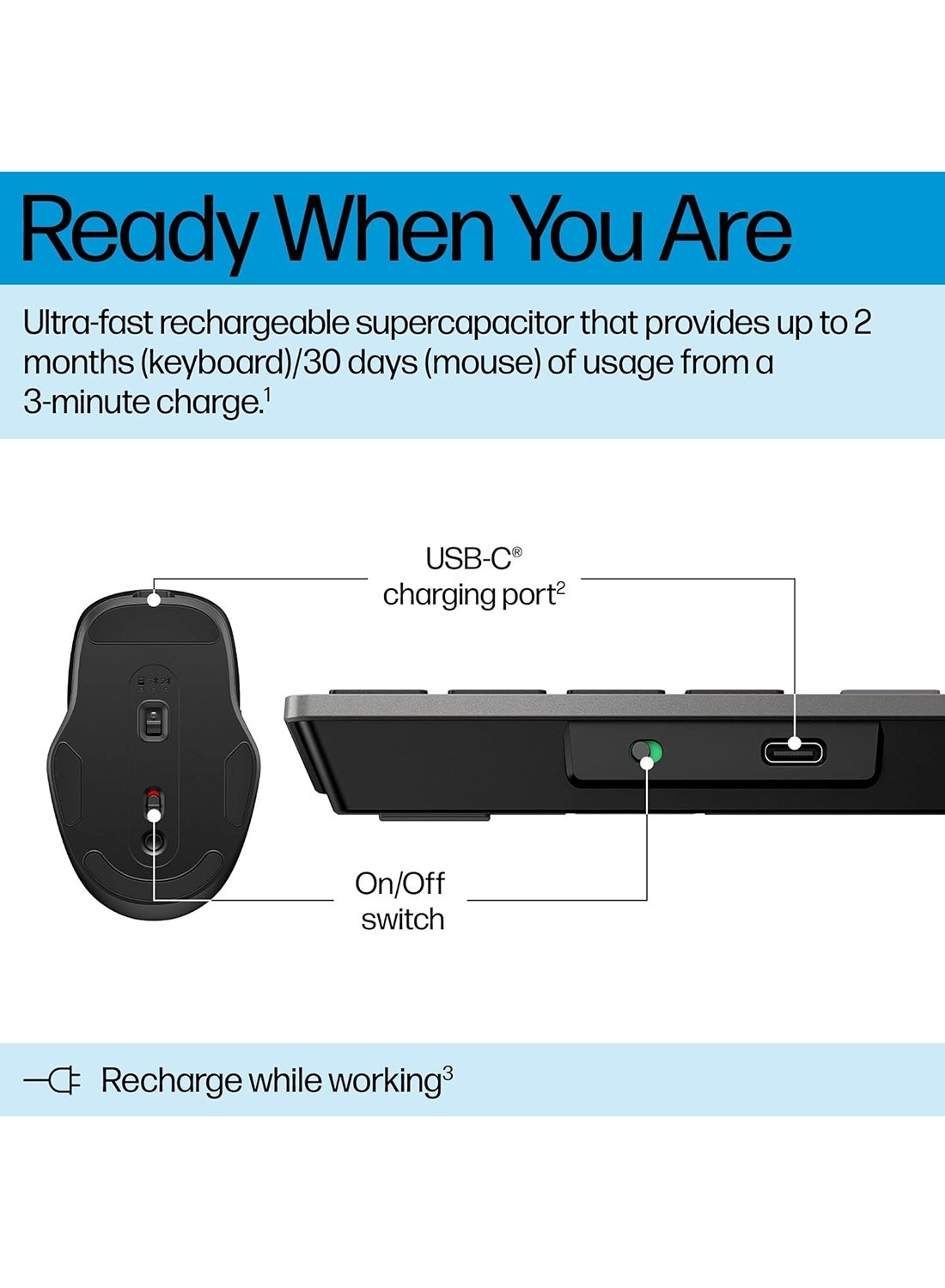 720 Multi Device Rechargeable Wireless Keyboard And Mouse Combo - Wireless
