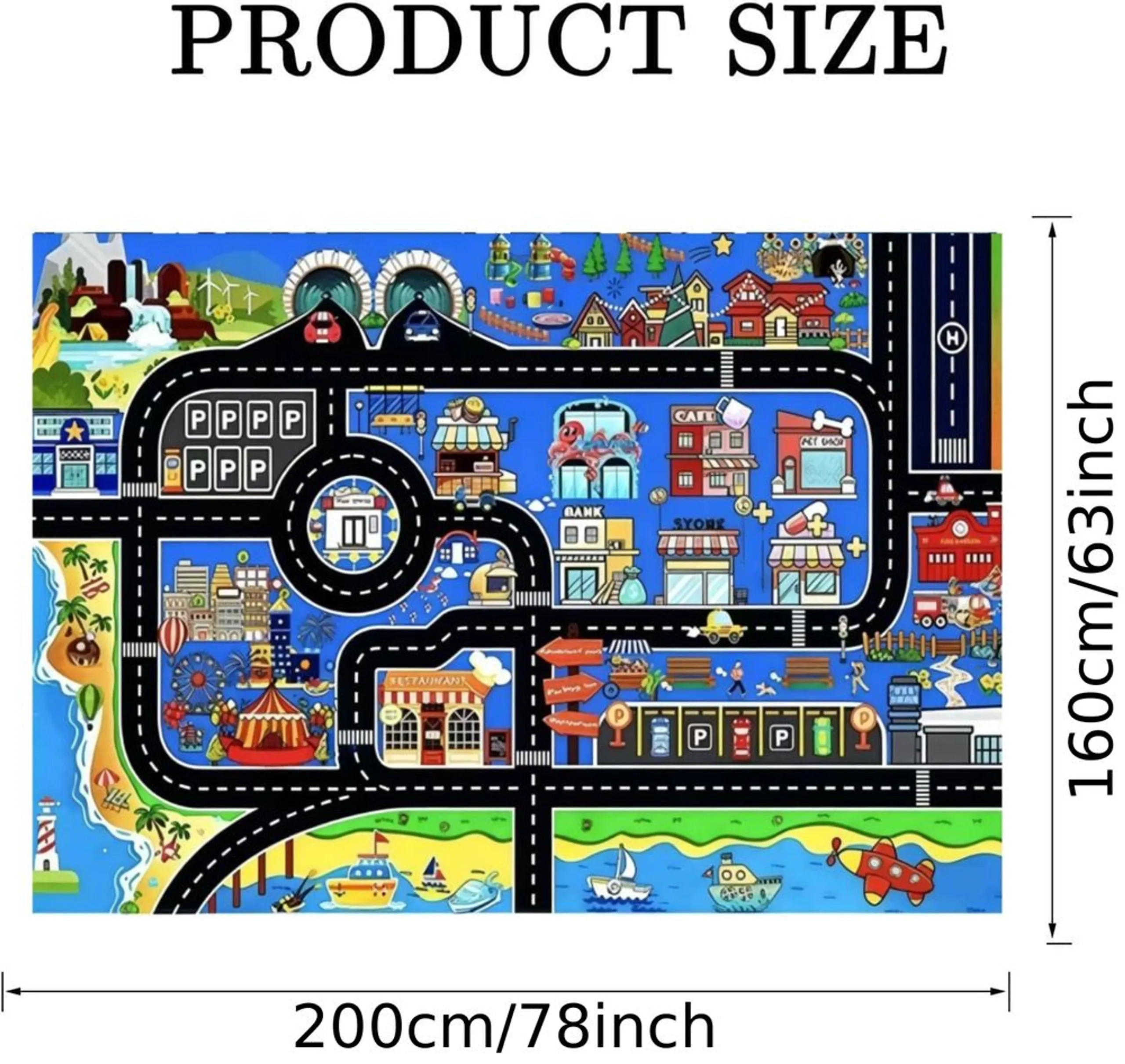 City Map Cushion Play Mat - 0 month