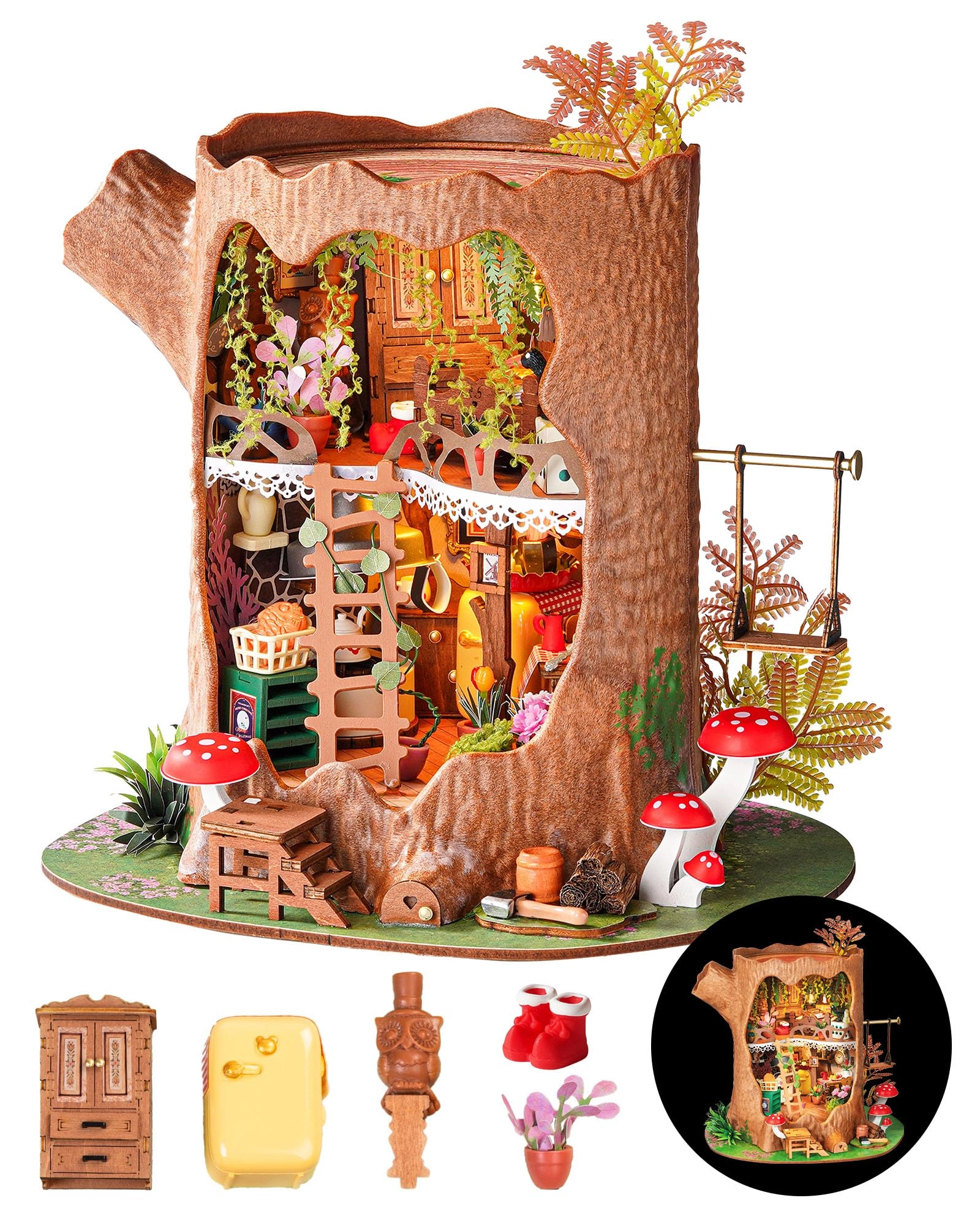 RoboTime Fairytale Tree House - 3D Wooden LED Lighting