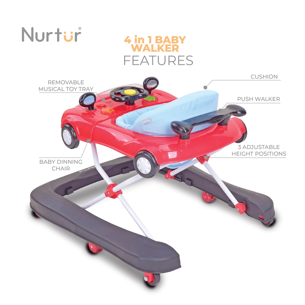 4-In-1 Baby Multi Walker - Music Function EN 71 Certified