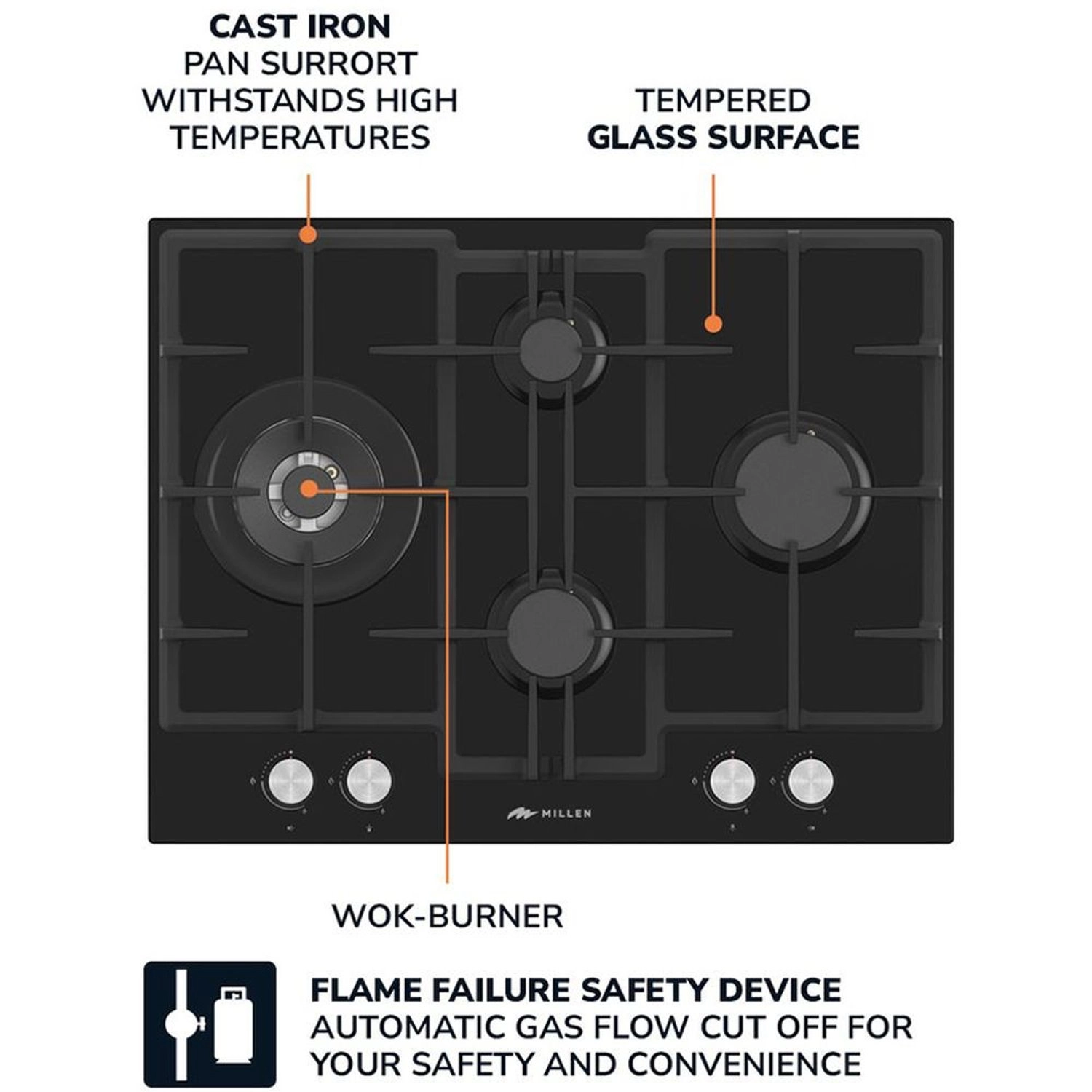 MGHG6502BL Gas hob