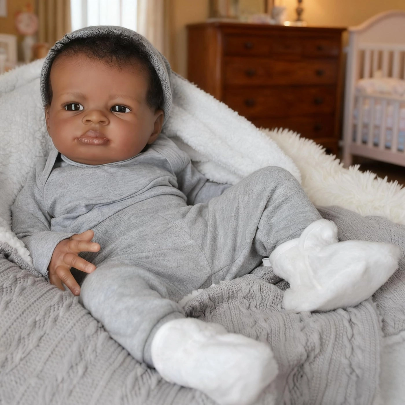 Reborn Baby Doll - 20 Inch Vinyl Silicone African American Ages 3+
