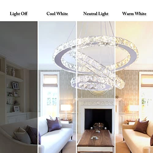 LED Chandeliers 3 rings - 3 colors(cool white/warm white/pure white) Non-dimmable