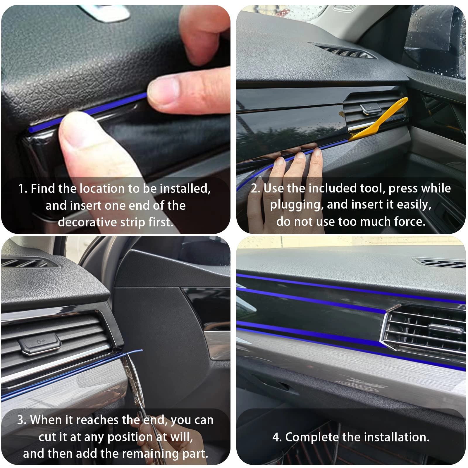 Car interior trim strip