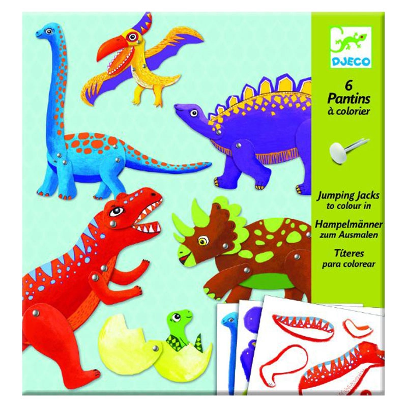 DJECO 6 Dinosaur Puppet Paper Craft Kit