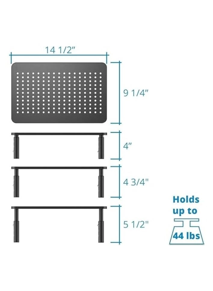 Monitor Stand Riser - 2 Pack 3 Height Adjustable 14.5 in