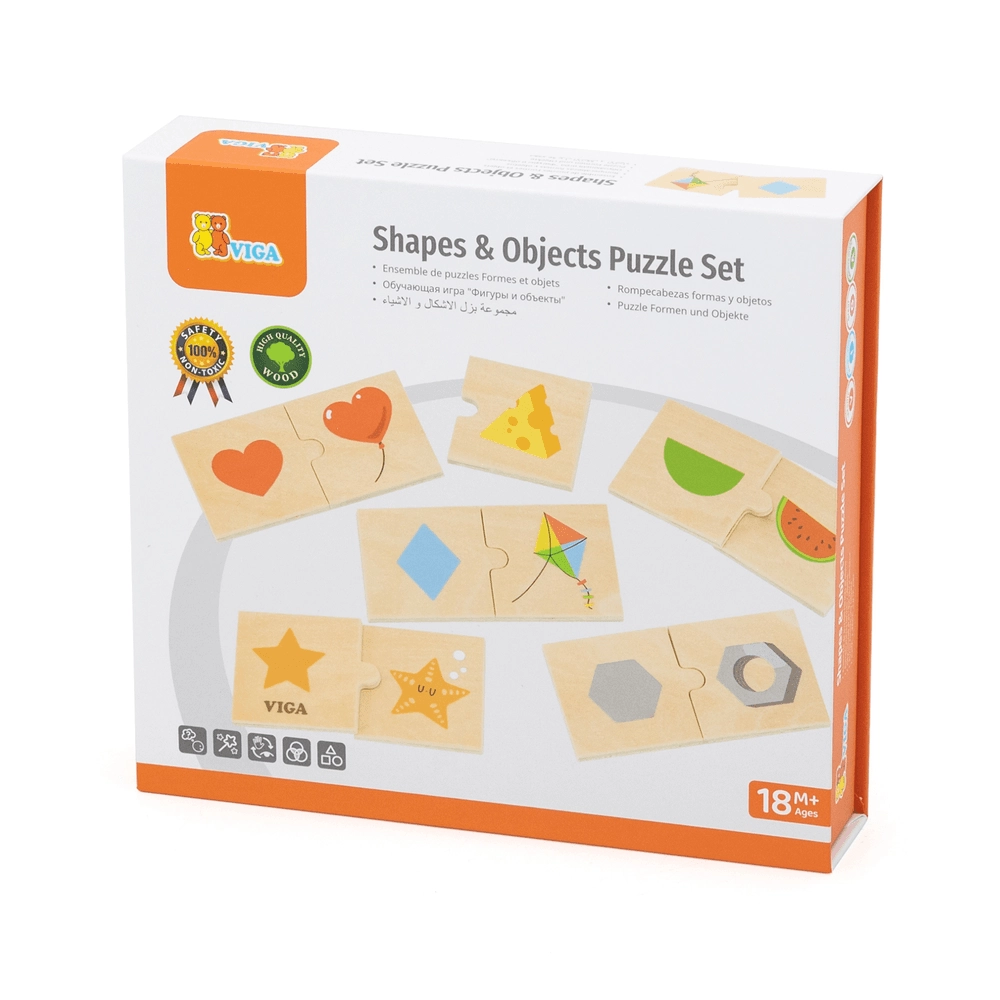 VIGA Shapes & Objects Wooden Puzzle (29464294-44779) - 24 pcs