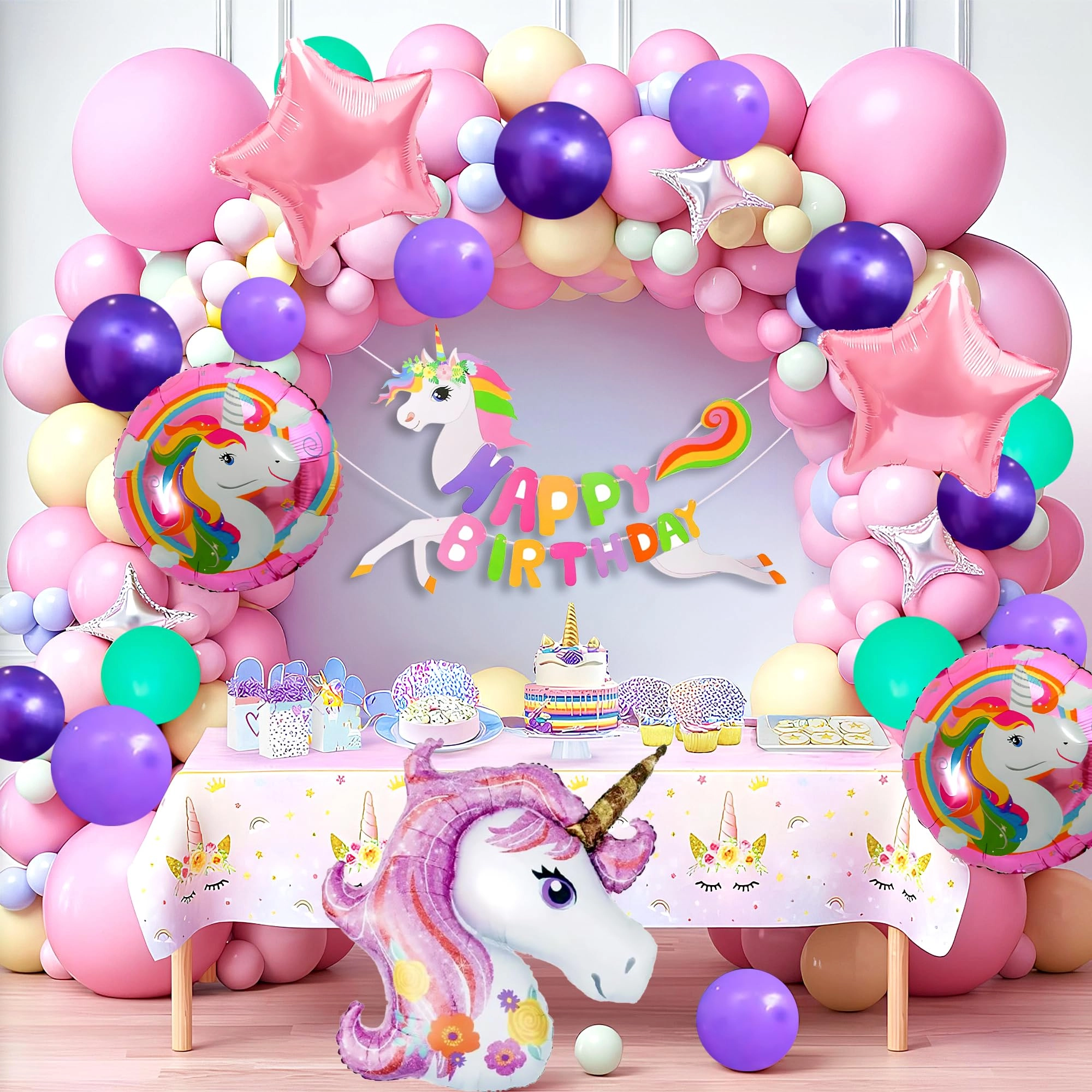 Party Propz Unicorn Birthday Decorations - 34 Pcs Birthday
