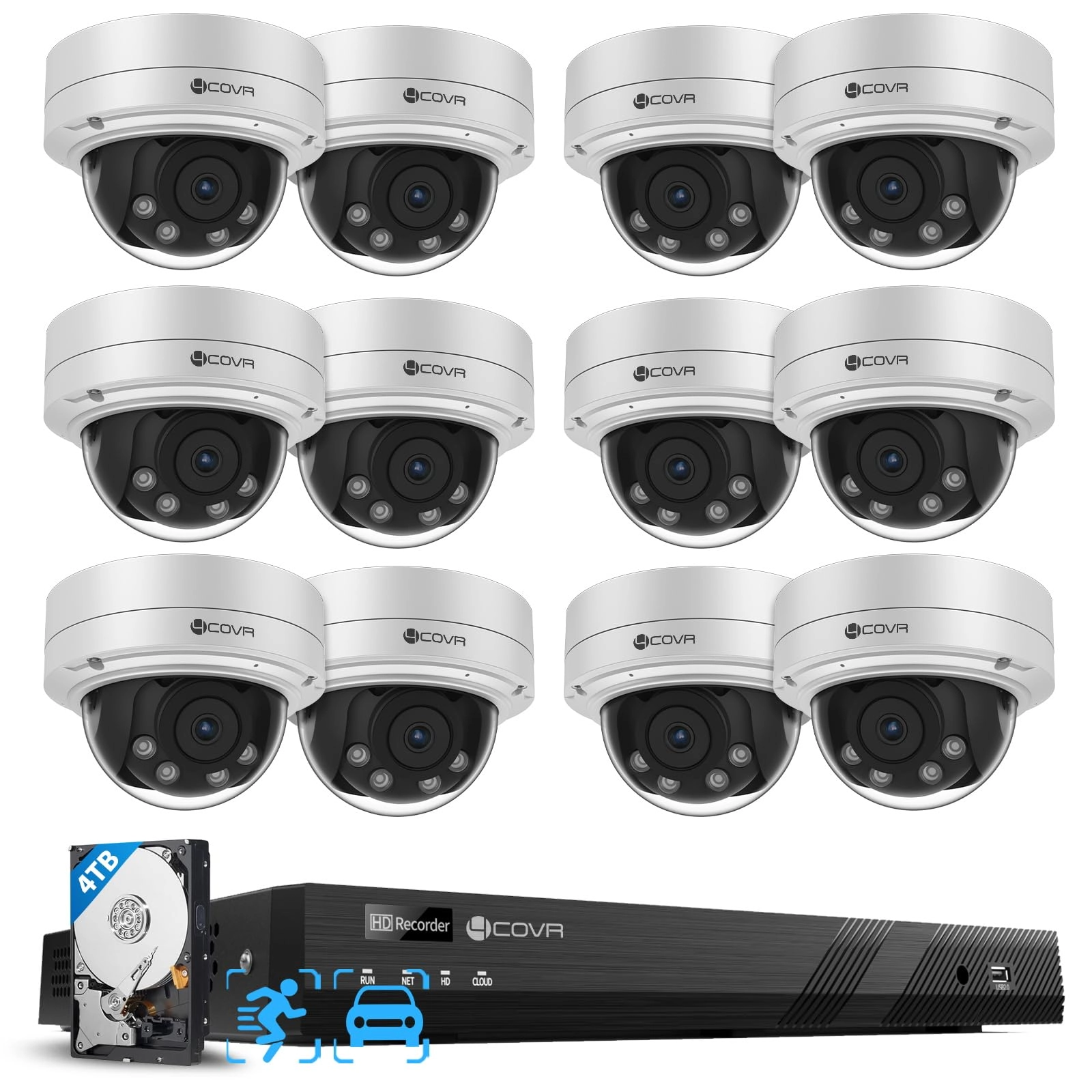 PoE Security Camera System - 8pcs 16 5MP