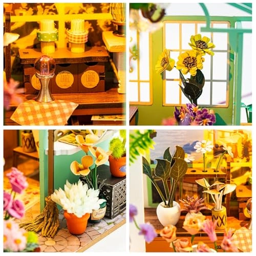 Miniature Wooden Dollhouse Building Kit - 3D Mini Coffee House