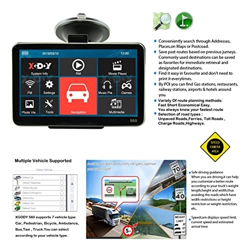 GPS Navigator for Trucks 15641563123 - 5 inch 8GB Russia Free Lifetime Map Updates