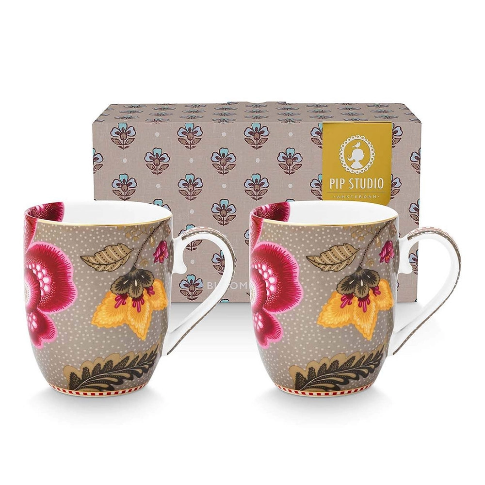 PIP STUDIO Blooming Tales Mug - 2 pcs Fantasy Khaki 200 ml