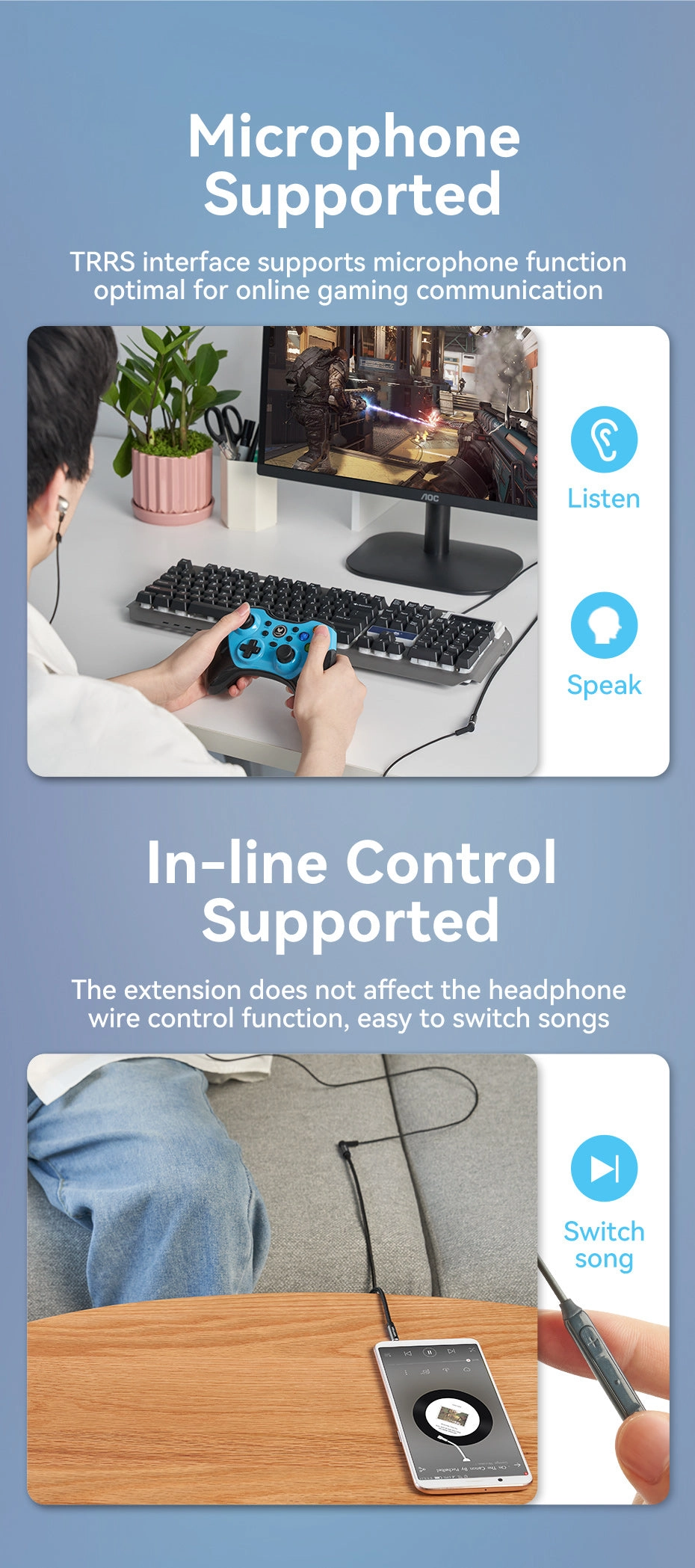 3.5mm Male to Male Audio Cable - 1 m