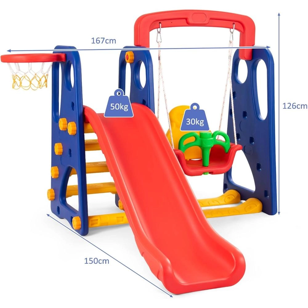 Slide And Swing 3-In-1 Activity Playset - Suitable for 2 years & above 160 x 115 x 160 cm