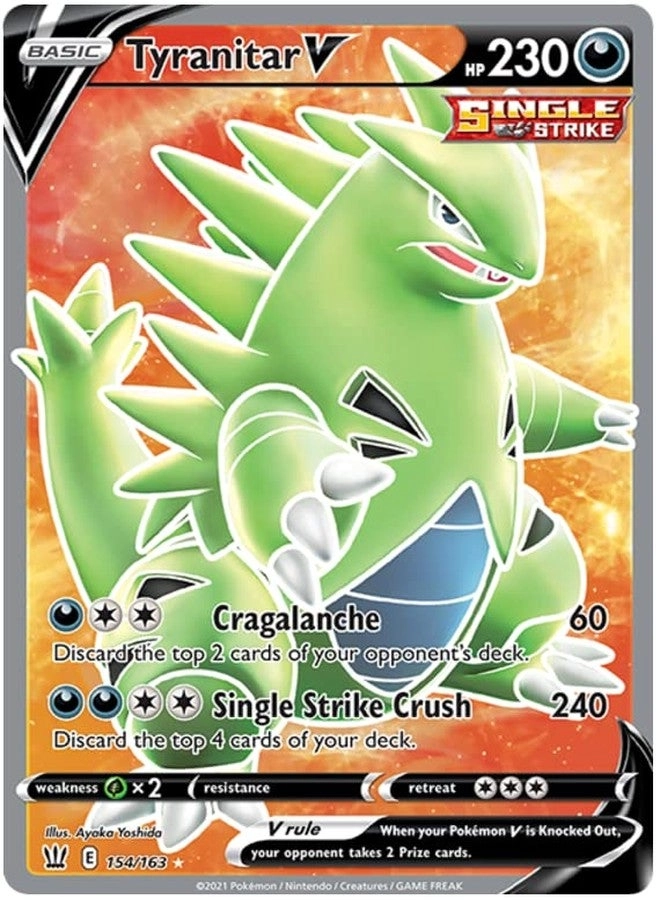 Pokemon USA, Inc. Tyranitar V - 154/163 Full Art Ultra Rare Sword & Shield - Battle Styles