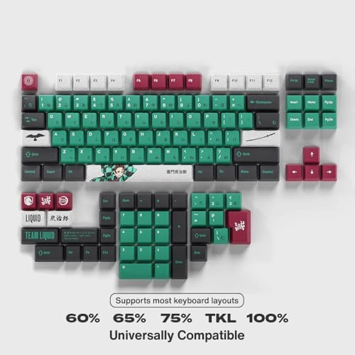 Demon Slayer Kimetsu No Yaiba Tanjiro PBT Dye Sub Keycaps - US Wired
