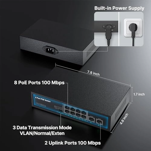 8 port poe gigabit switch 8-ports