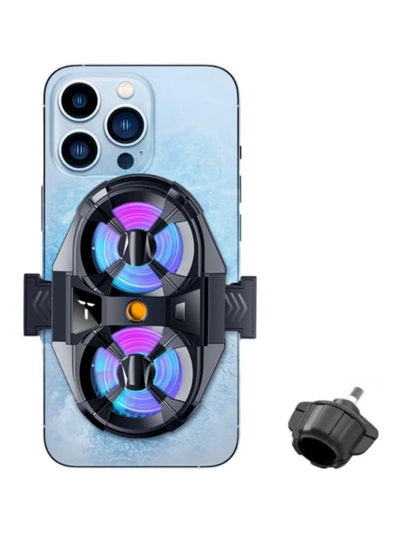 Dual Cooling Fan Phone Cooler - 3-Speed LED Display