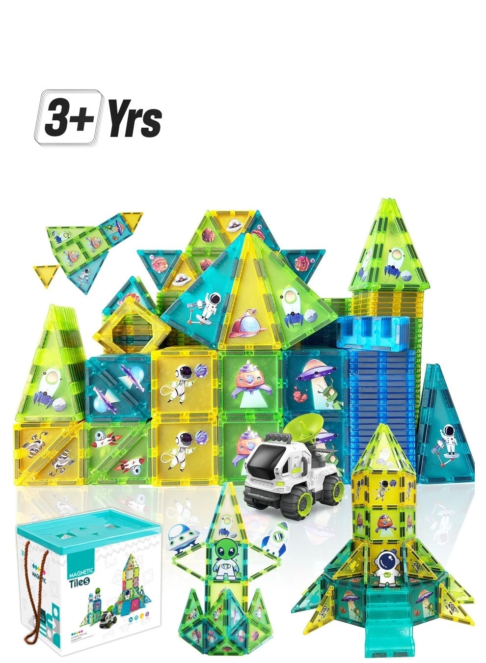 SYOSI Space Adventure Magnetic Building Tiles - 3 years+