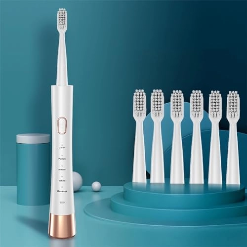 Ultrasonic Electric Toothbrush - 6 Brush Heads 5 Modes 60 Days
