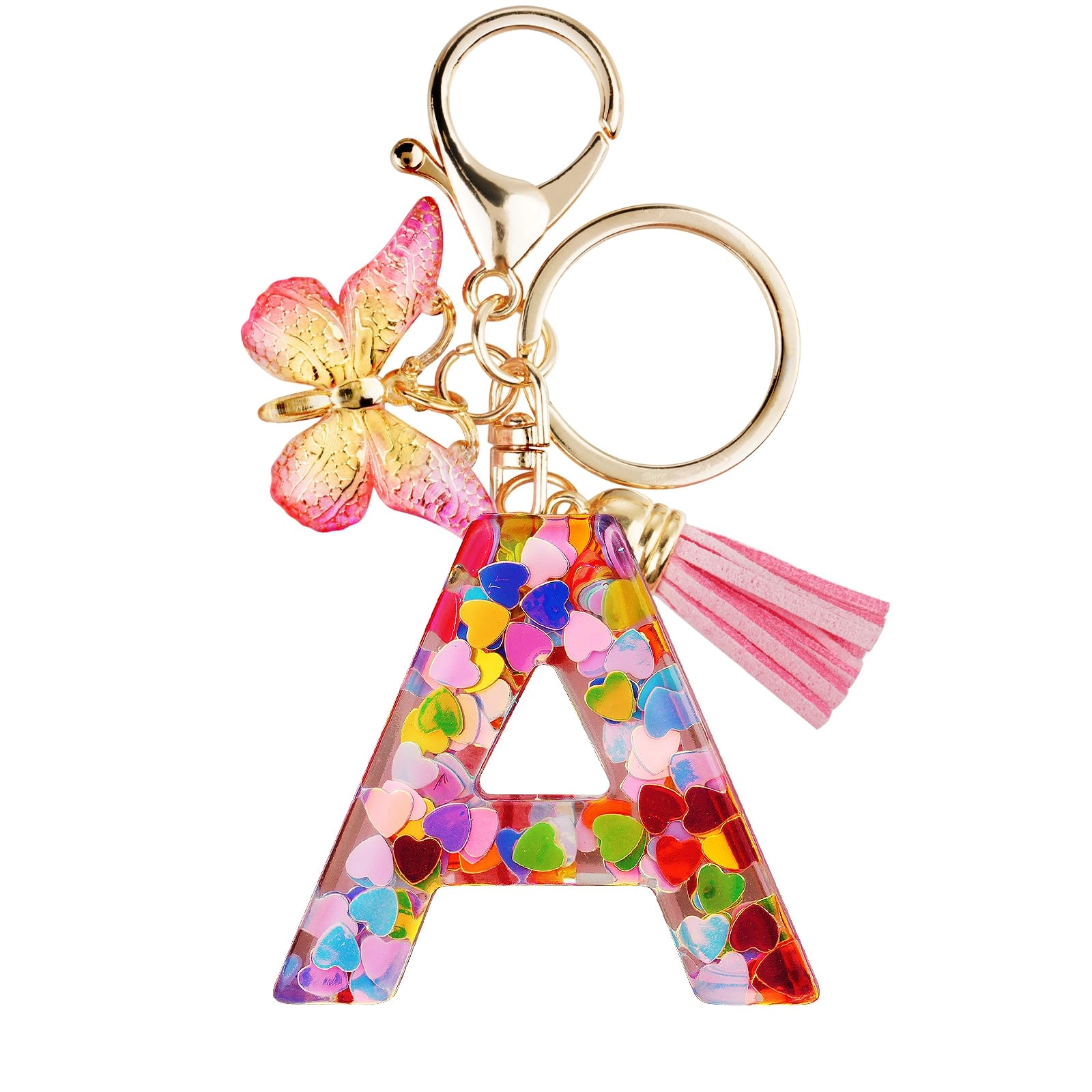Initial Letter Keychain - Butterfly