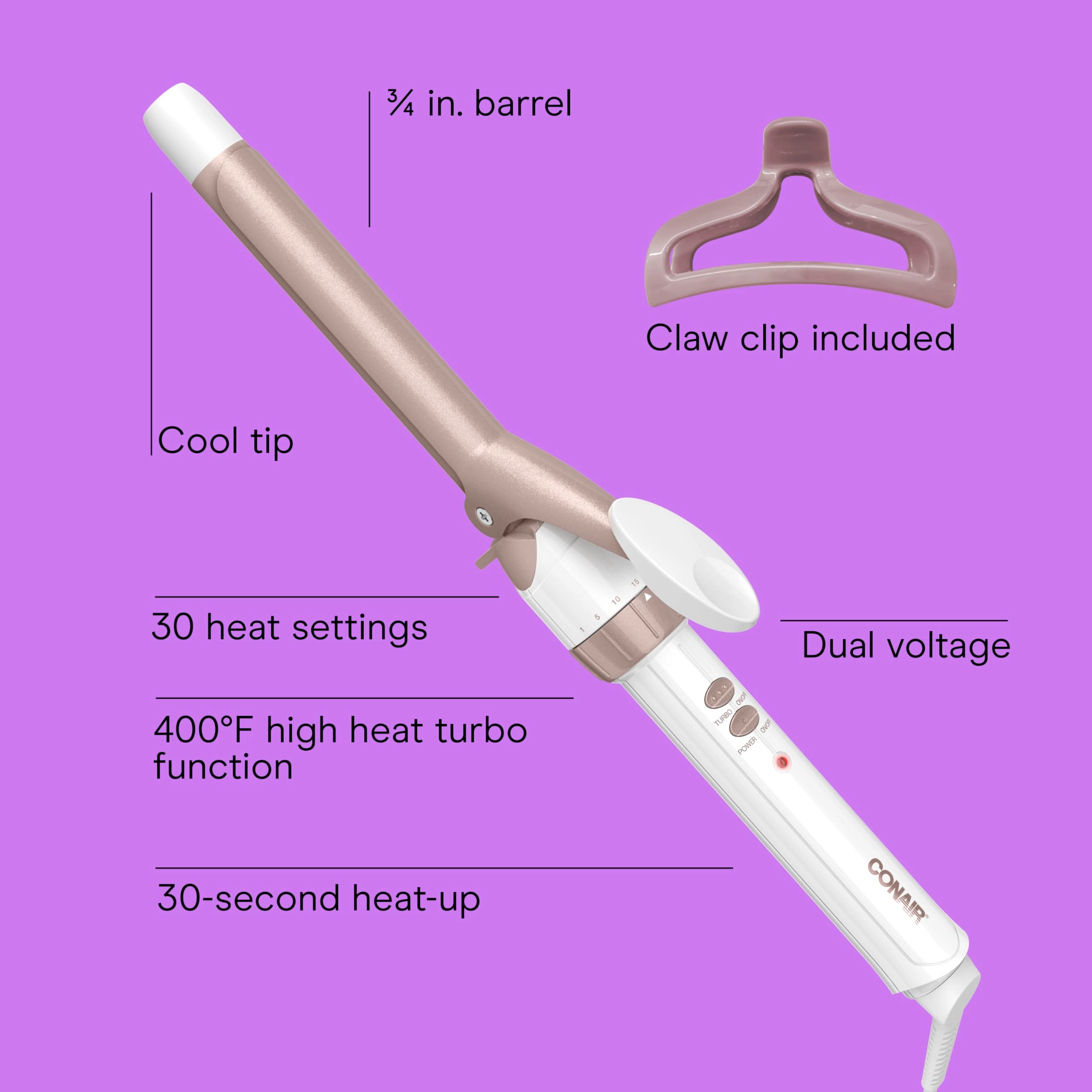 Double Ceramic Curling Iron - 0.75 Inch
