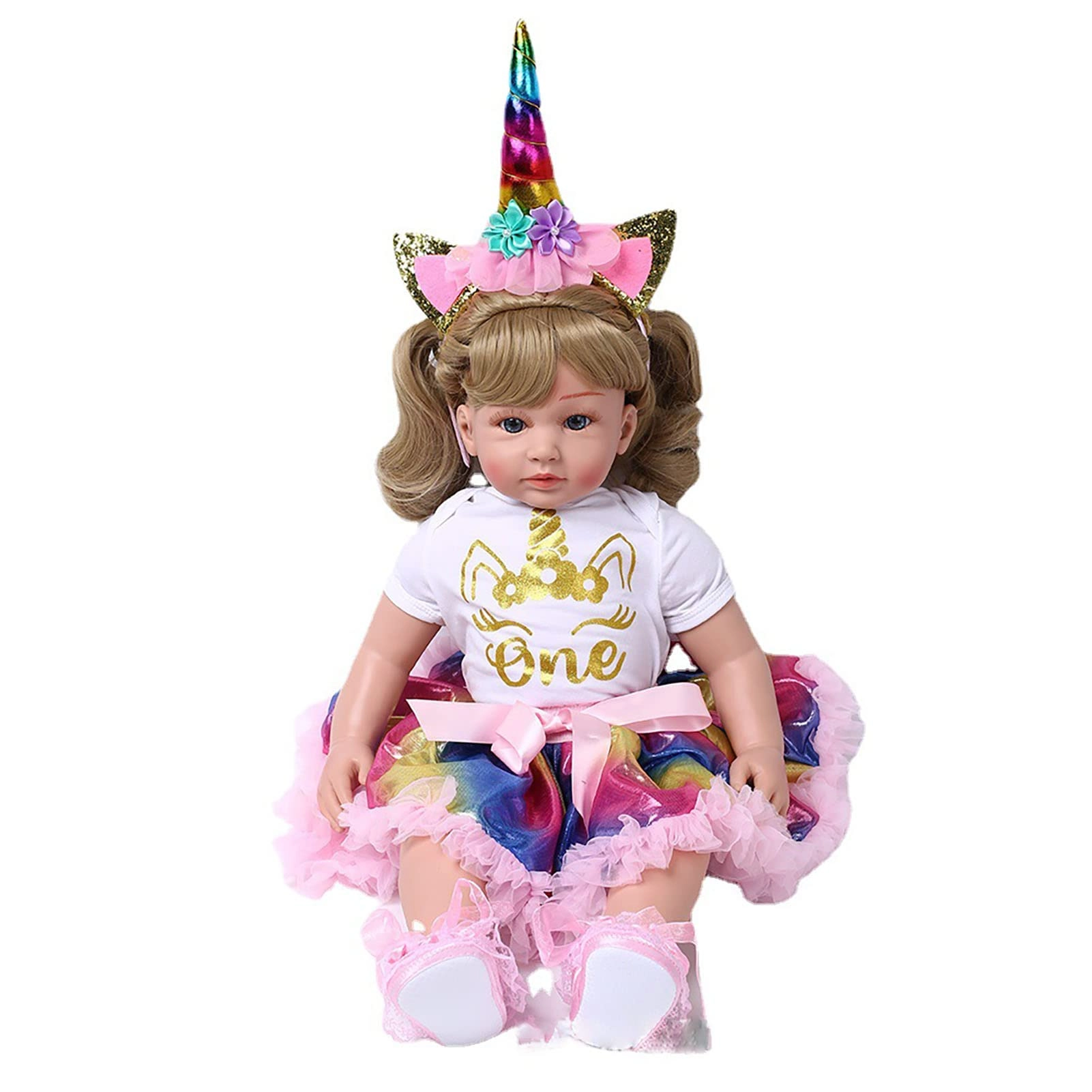 F&FSH Rebirth Baby Doll - 48cm/58cm Silicone Limbs Cloth Body Panda Clothes Gift Set