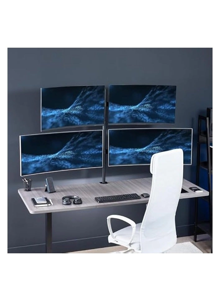 Quad Monitor Desk Mount - four 19-32 inches 75x75mm or 100x100mm