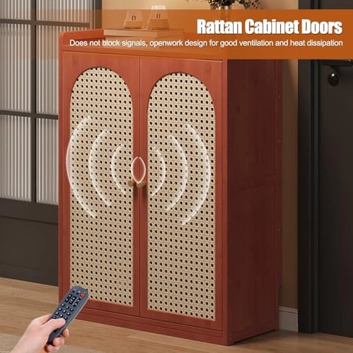 WiFi Router Cabinet - Bamboo 67x59x25cm