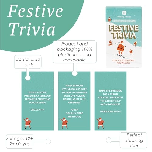 Christmas Festive Trivia Quiz Game - 50 cards Card Game