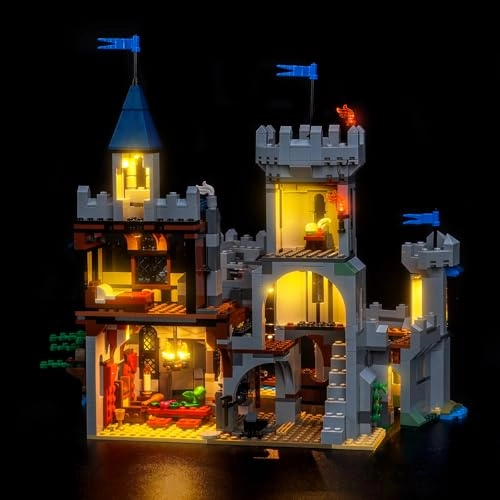 Light kit Compatible with Lego 31168 Medieval Horse Knight Castle - Colorful Standard Version