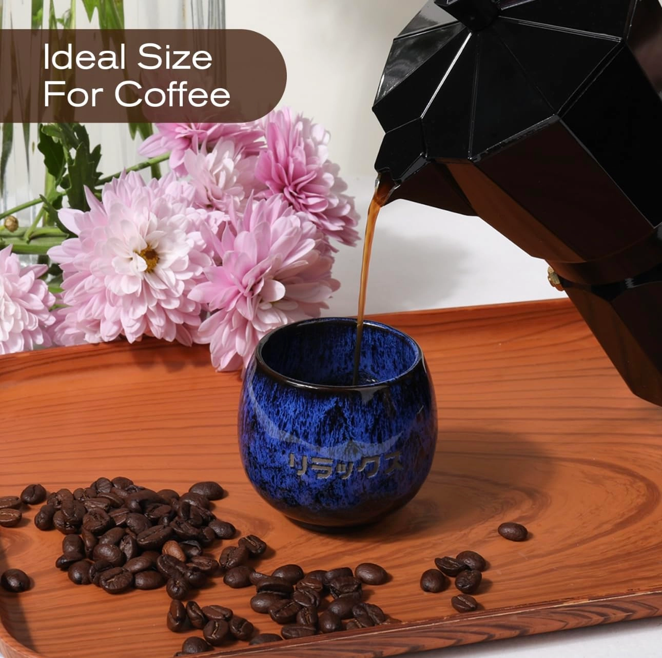 Elegant Espresso Cups - 5 pcs Japanese Characters 100 ml