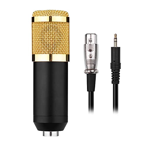 Condenser Microphone + Mic Windscreen + Shock Mount + Adjustable Suspension Scissor Arm Stand + Mounting Clamp + Filter + Audio Cable XLR Microphone