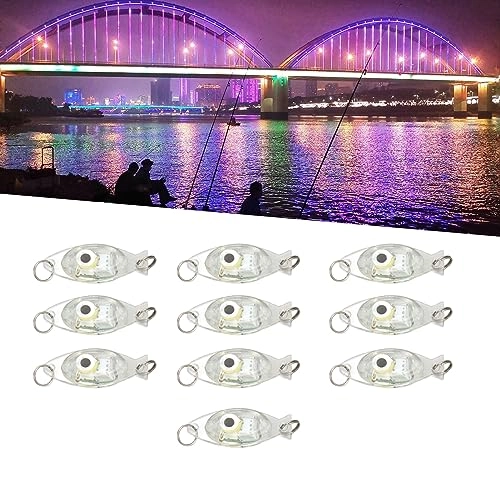 LED Fishing Lure Light - 10Pcs Eye Shape Deep Drop