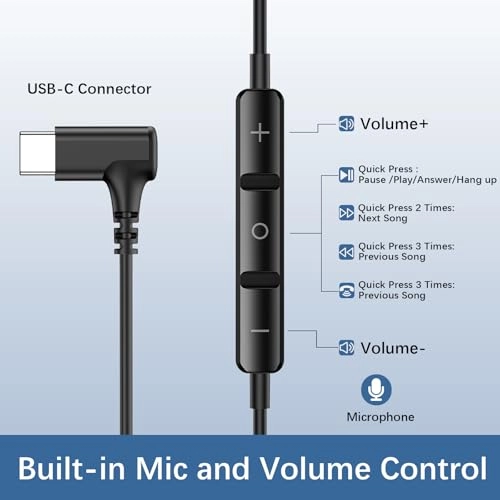 USB C Earbuds Wired Earbud