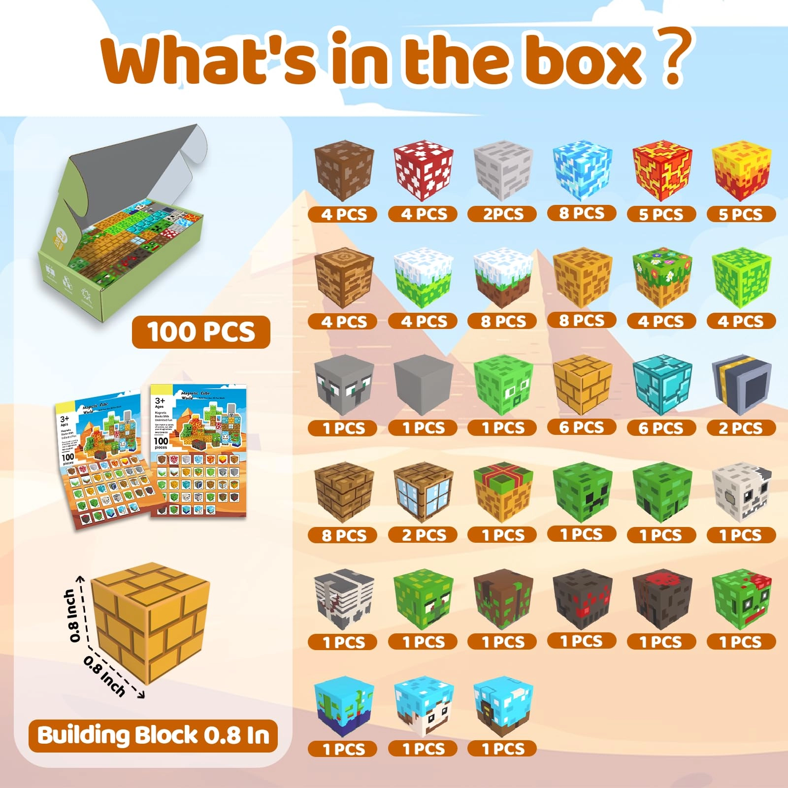 Magnetic Blocks - 100 pcs