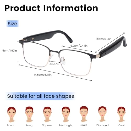 Smart Bluetooth Glasses - Touch Control Voice Control