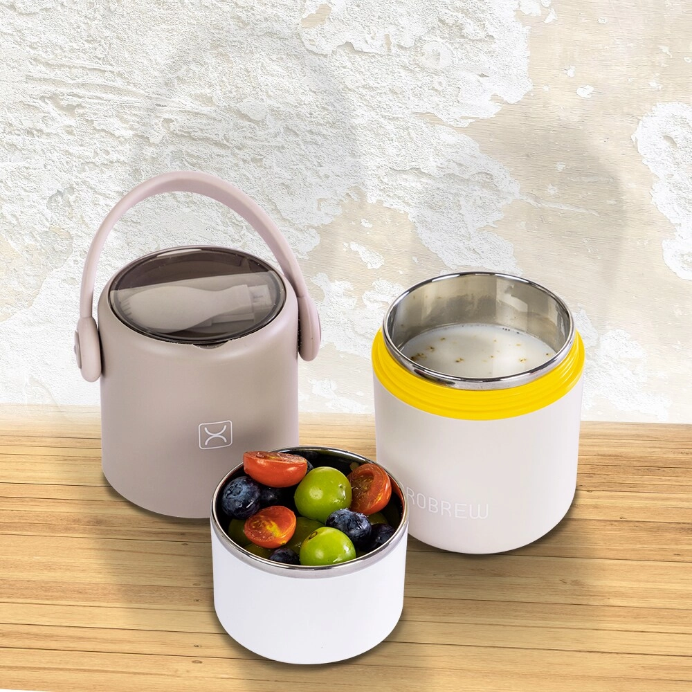 Double Decker Stainless Steel Lunch Box - Sage and Amber 0.82L