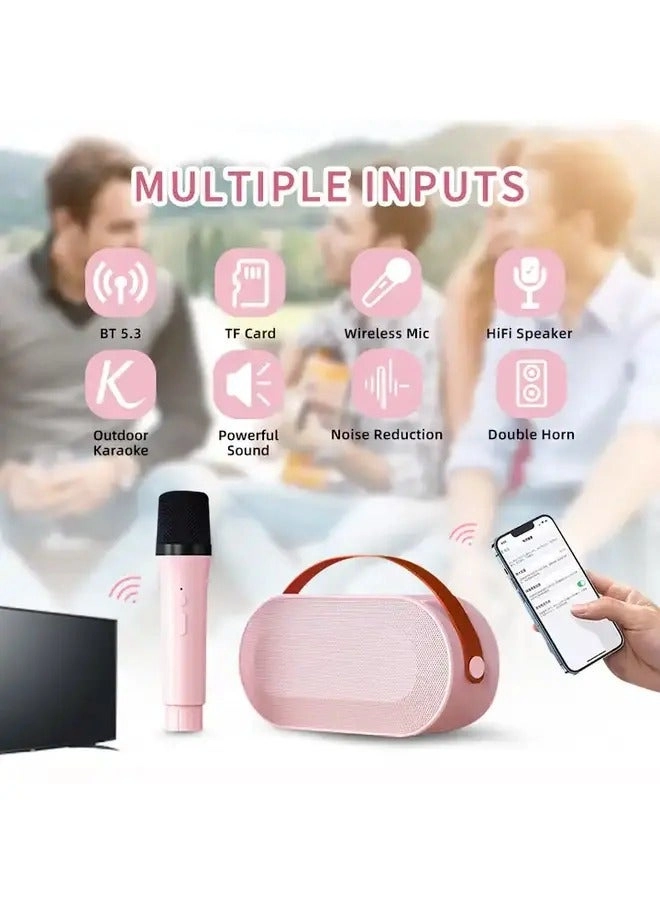 Mini Karaoke Machine - 2 Karaoke Microphones