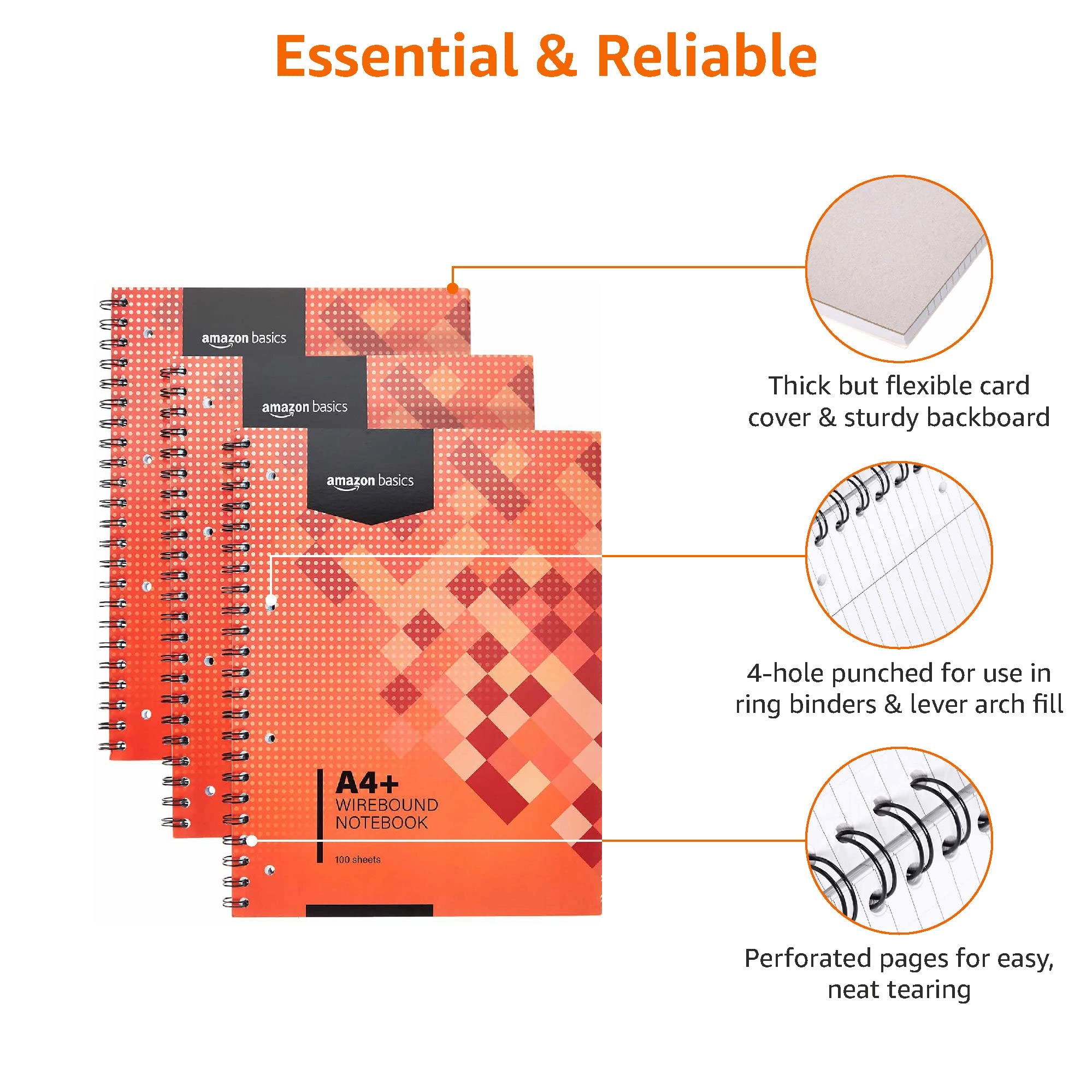 Wirebound Notebook A5 Spiral - Lined 200 Pages