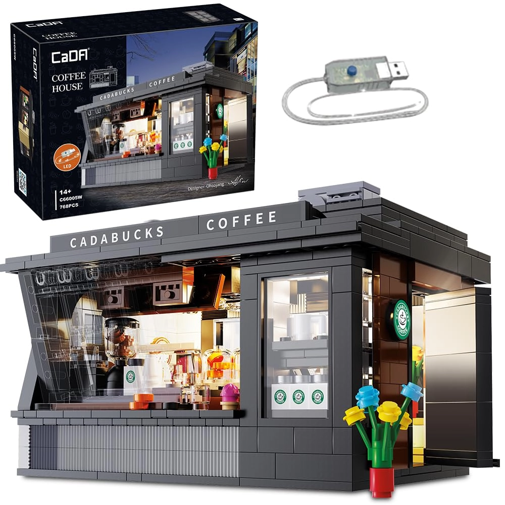 CaDA Japanese Coffee House (C66005W) - With Lights MOC Construction