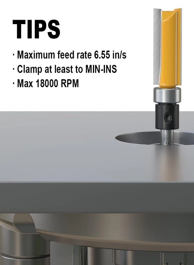 Flush Trim Router Bit Set - 1/2" 1/4 Inch 4 PCS