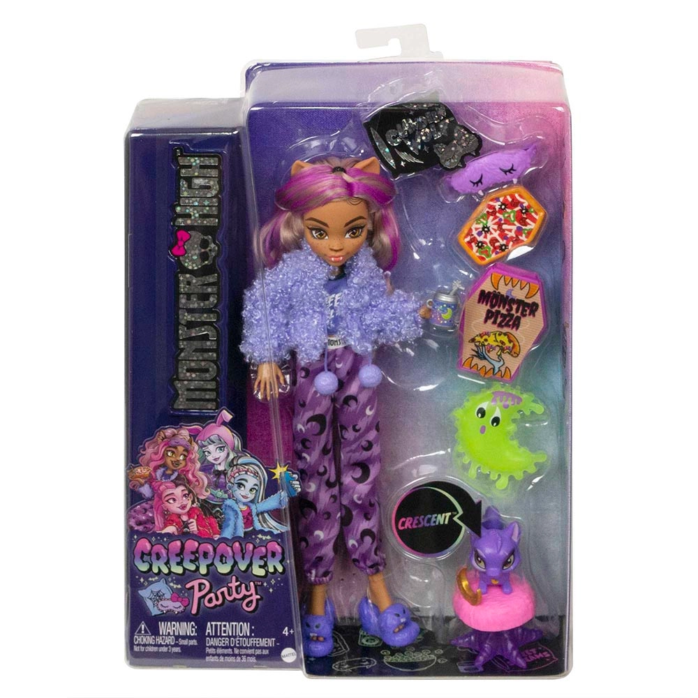Clawdeen Wolf Doll - Creepover Party Pet Dog Crescent Ages 4+