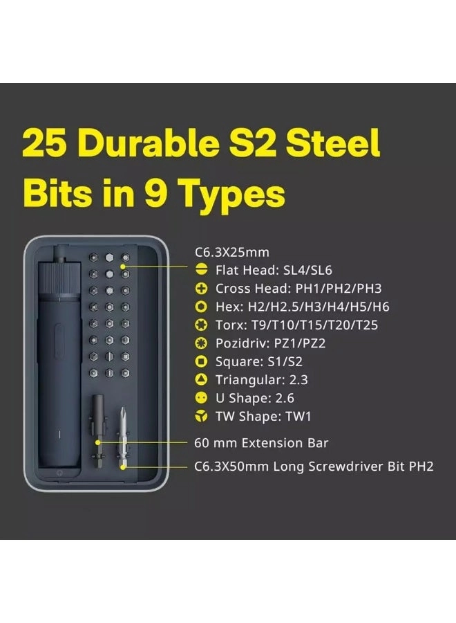 Electric Precision Screwdriver Kit - 25 Precision Bits Rechargeable