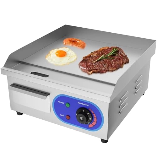 Electric Griddle - 1500W 14 inch Stainless Steel