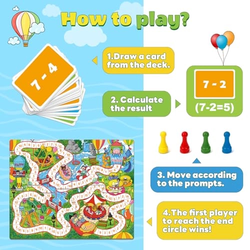 Addition and Subtraction Board Game - 5 years and up 4 pieces