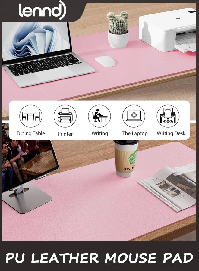 Non-Slip Large PU Leather Office Mouse Pad - 80x40 cm