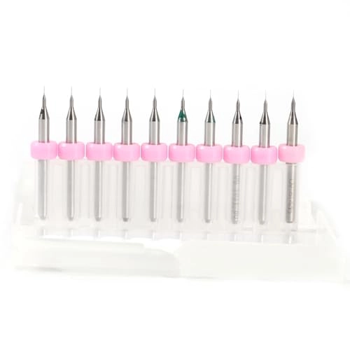 Micro Drill Bits - Tungsten Steel, White Steel 10pcs 0.1mm