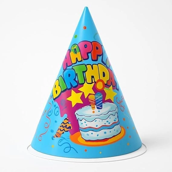 Birthday Cone Party Hats - Pack of 6